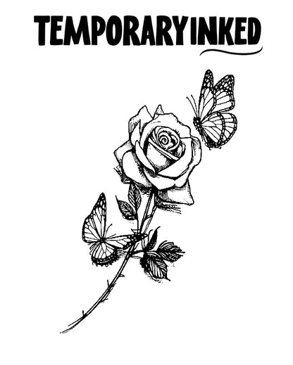 Rose Butterflies Tattoo