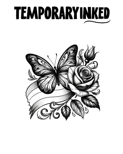 Rose and Butterfly Tattoo