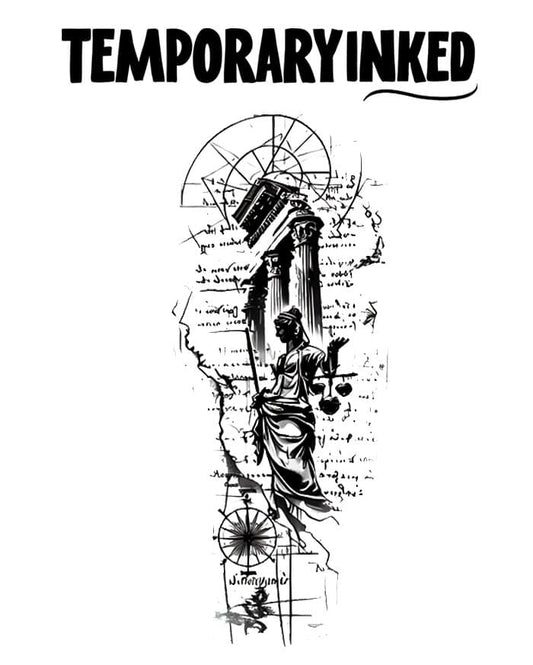 Pillars of Justice Large Tattoo