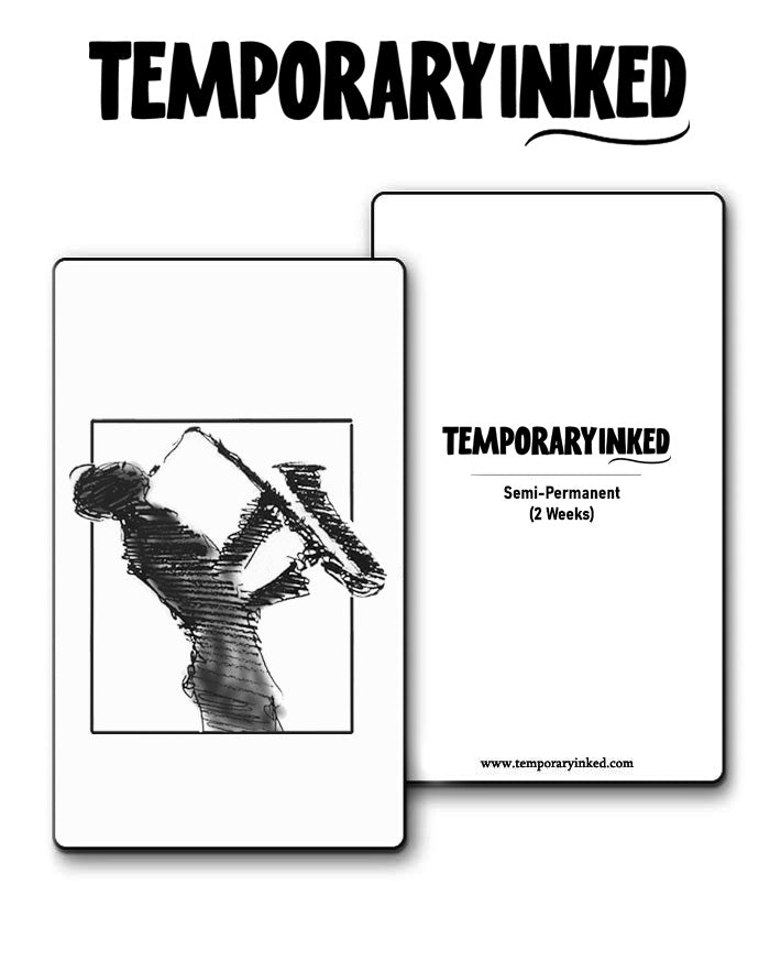 Silhouette Trumpet Player Tattoo