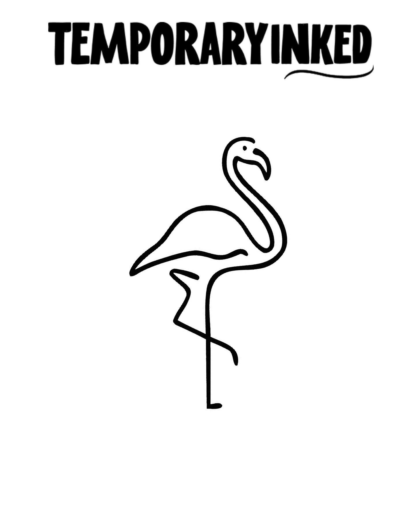 Single Line Flamingo Tattoo