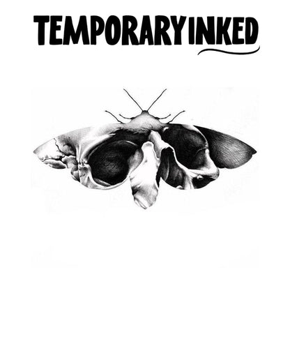 Skeletal Eyes Moth Tattoo