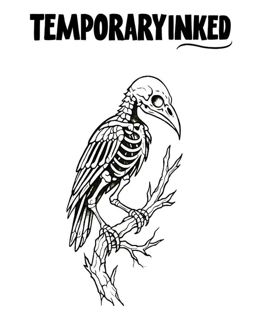 Skeletal Bird Tattoo