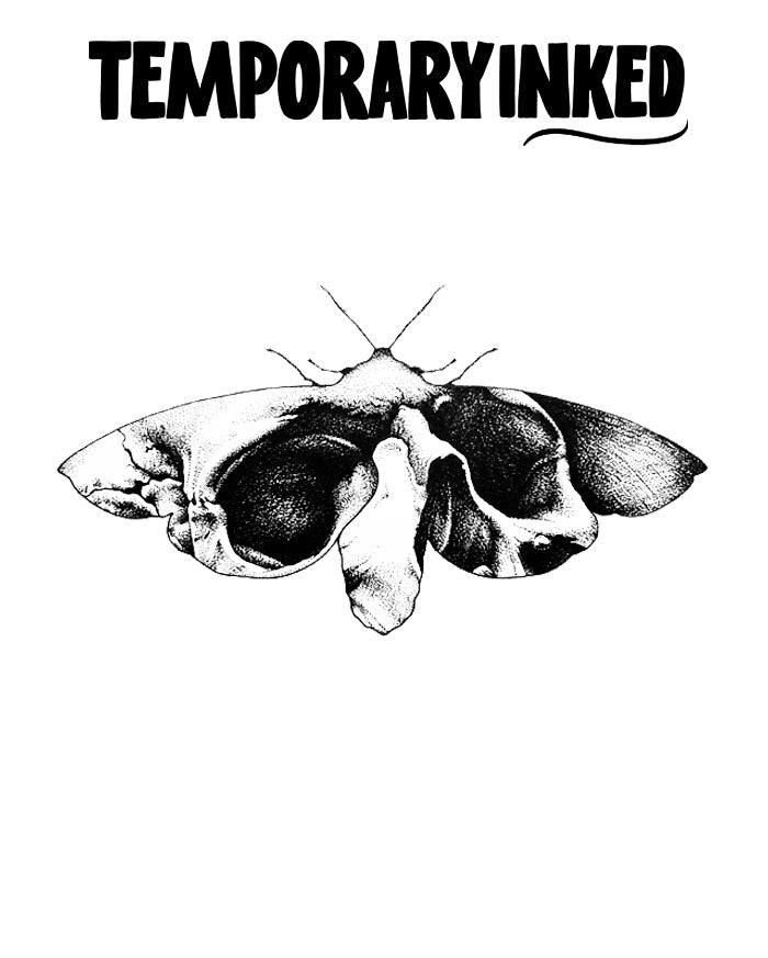 Skeletal Eyes Moth Tattoo