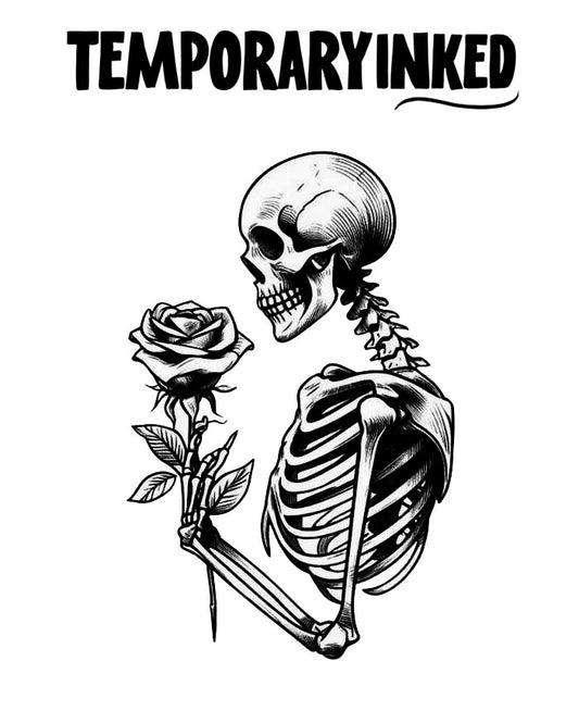 Skeleton & A Rose Tattoo