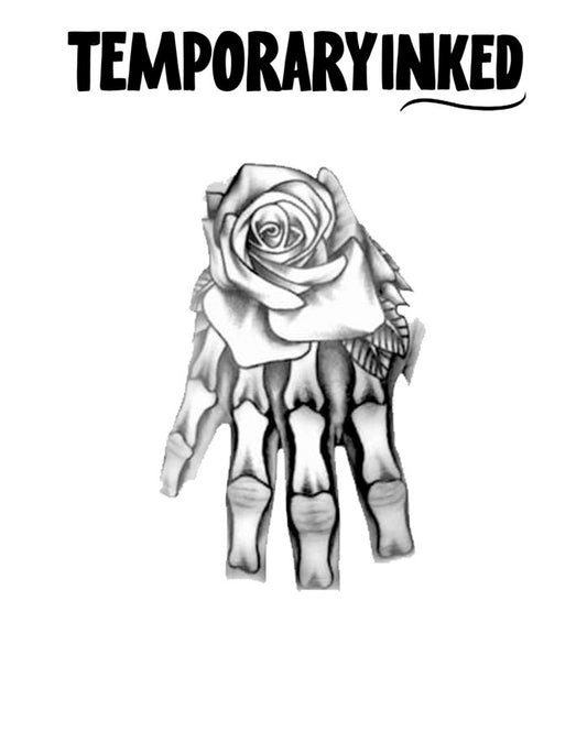 Medium Skeleton & Rose Tattoo