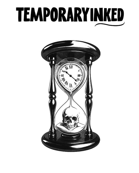 Skull Sand Hourglass Tattoo
