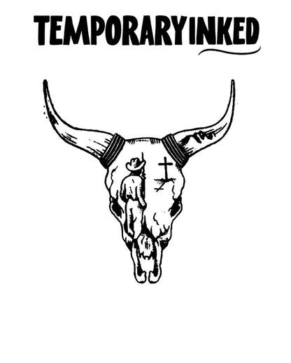 Small Bull Skull & Cowboy Tattoo