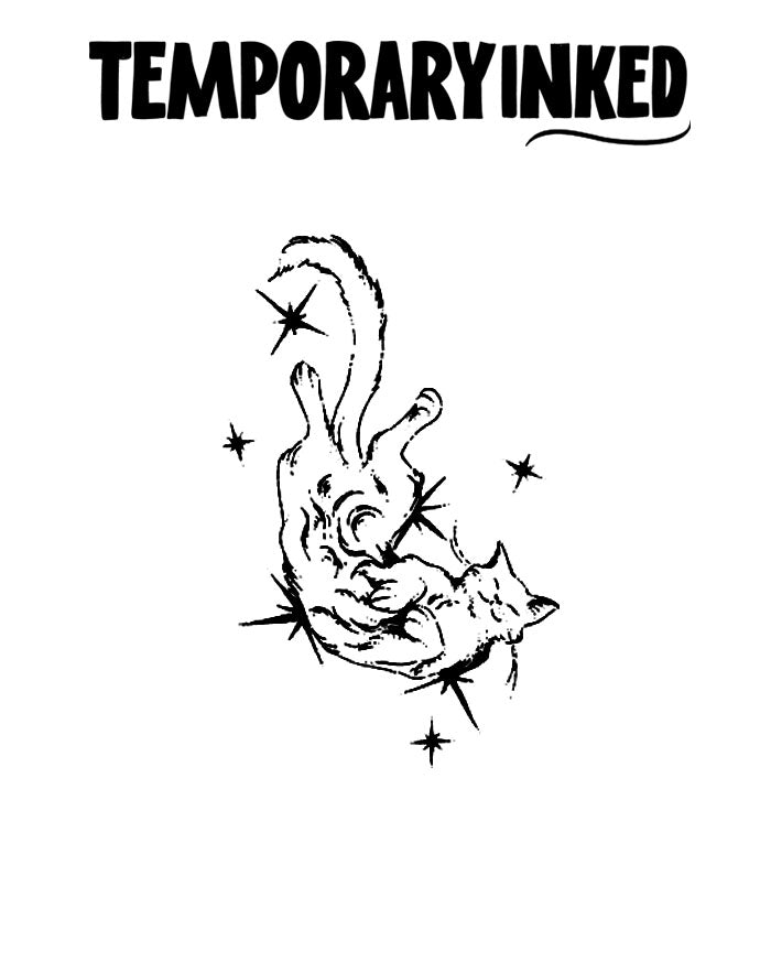 Small Lunar Feline Tattoo