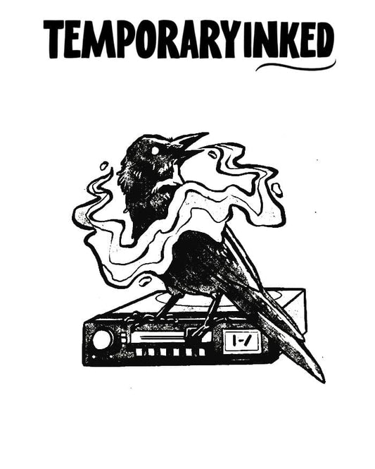 Smoking Raven Cassette Tattoo