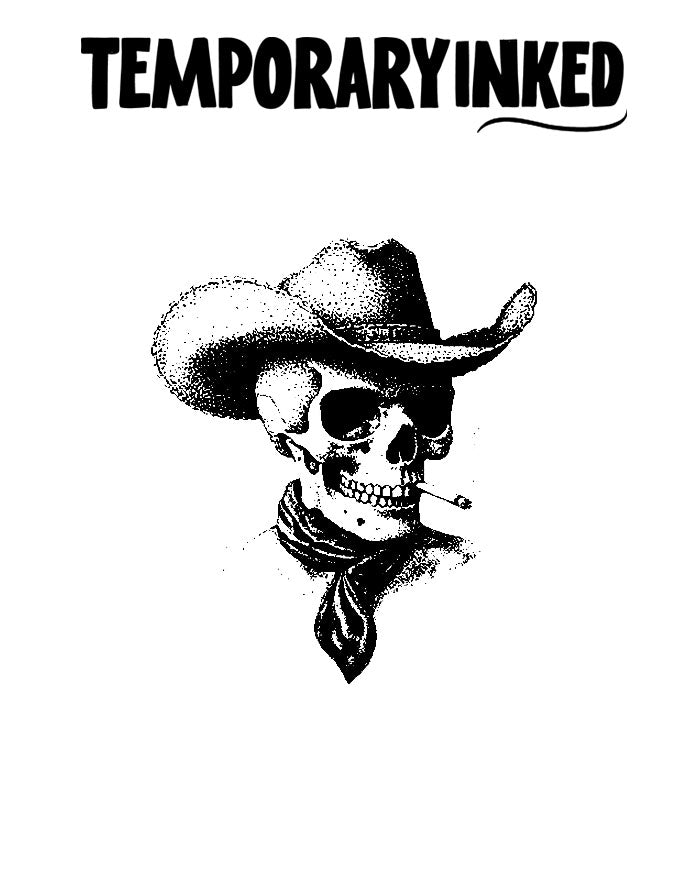 Smoking Skull Cowboy Tattoo