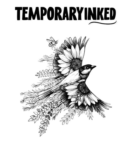 Songbird Botanical Tattoo