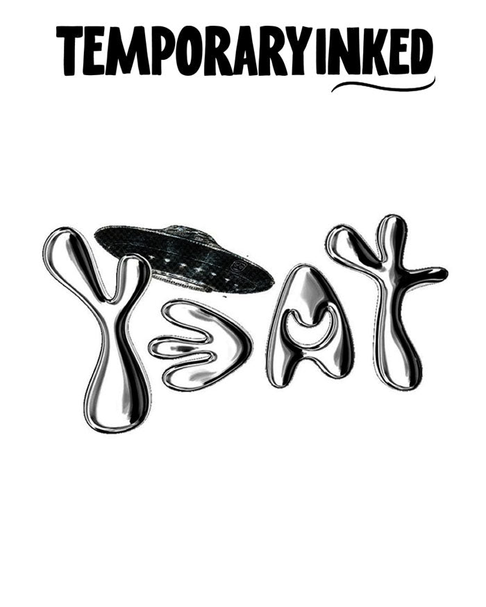 Spaceship Script Tattoo