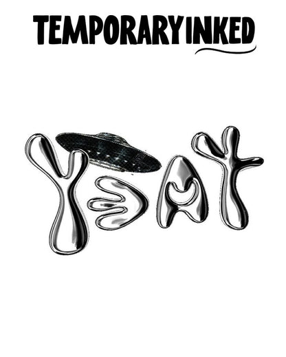 Spaceship Script Tattoo