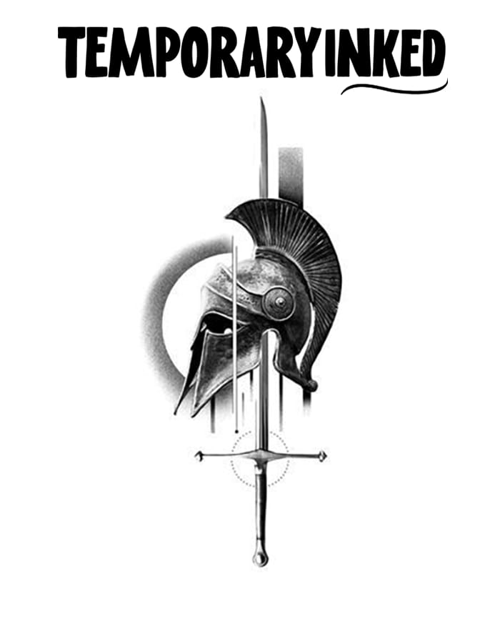 Spartan Helmet Blade Tattoo