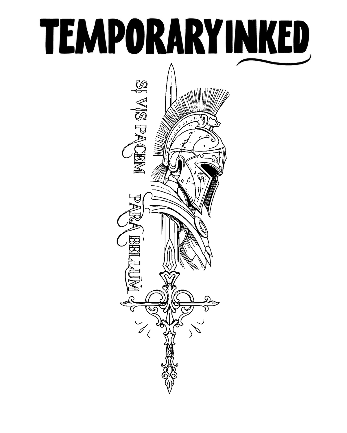 Spartan Shield and Sword Tattoo