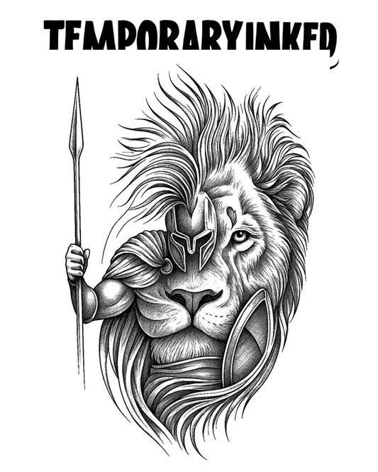 Spartan Spear & Lion Tattoo