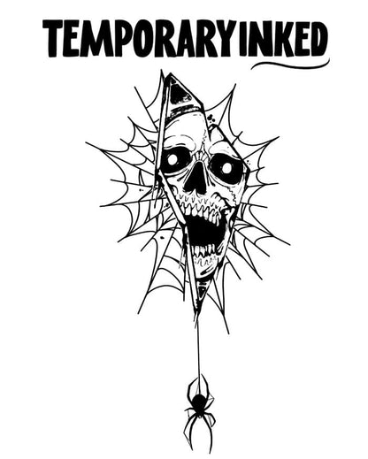 Spider Skull Webbed Tattoo