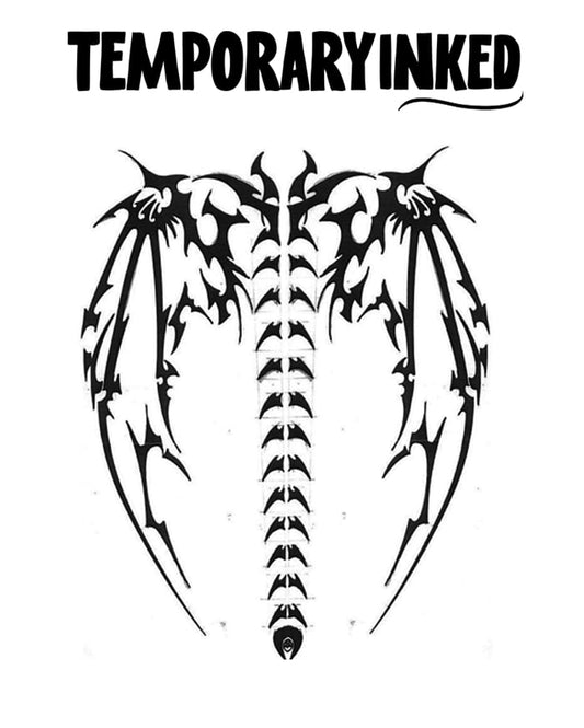Dragon's Spinal Wings Tattoo