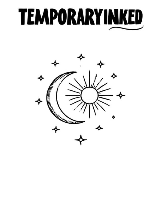 Sun Moon Sparkles Tattoo
