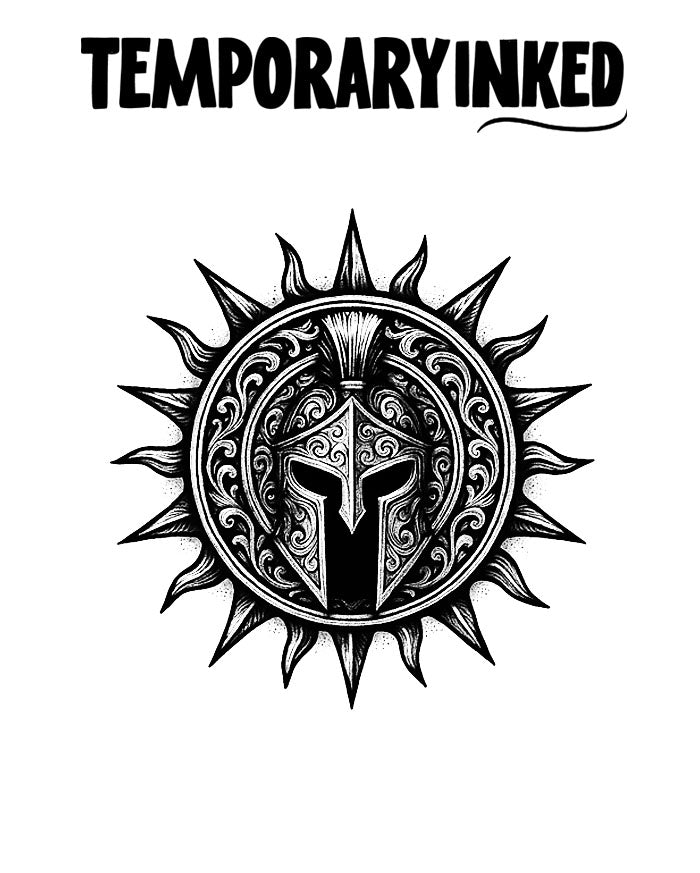 Sun Spartan Helmet Tattoo