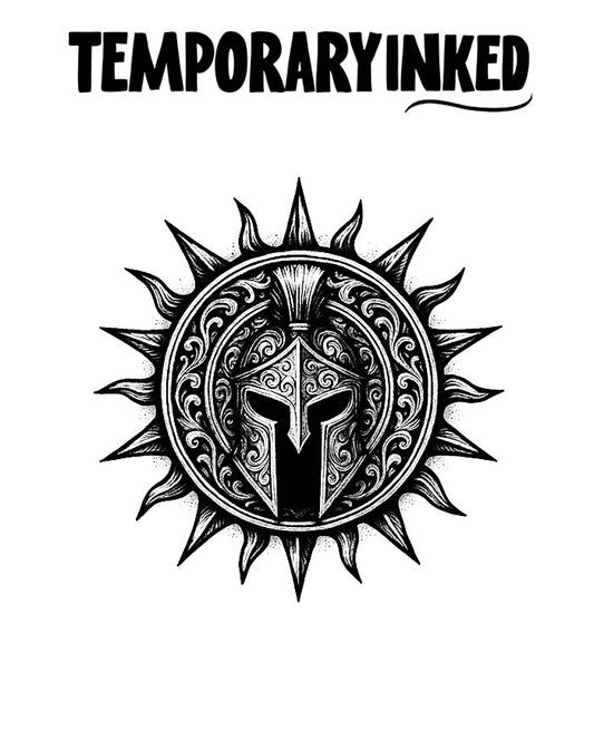 Sun Spartan Helmet Tattoo