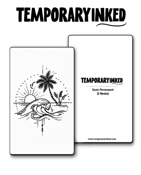 Sunset Palm Surf Tattoo