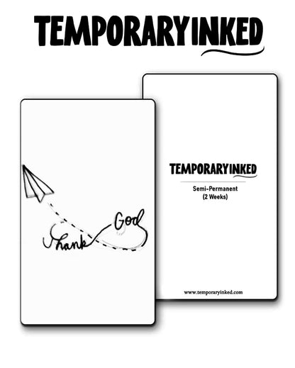 Thank God Paperplane Tattoo