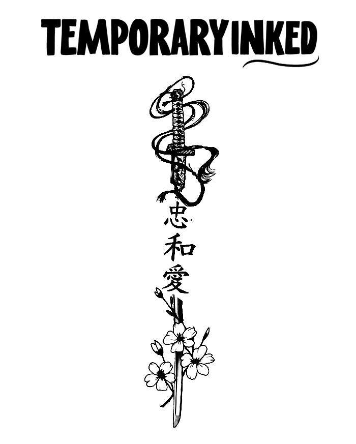 The Three Virtues Sword Tattoo