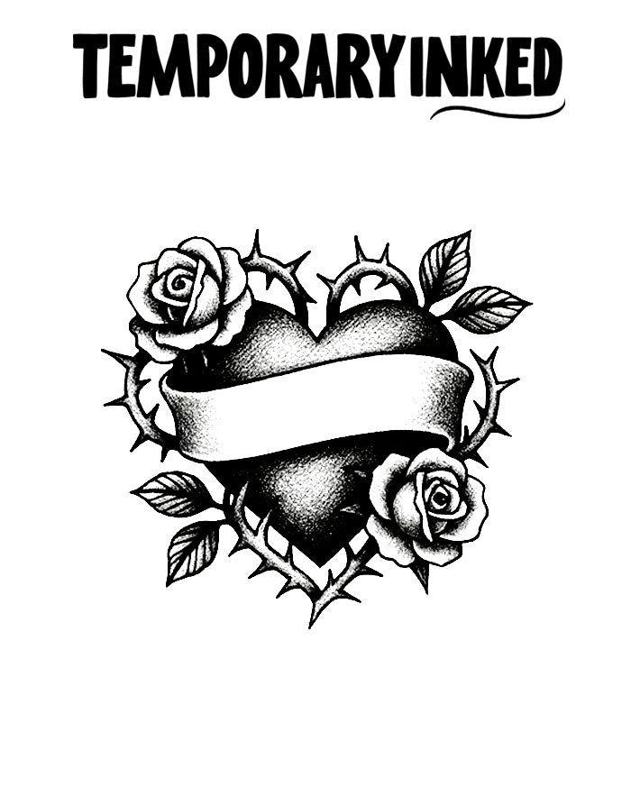 Thorn Heart Roses Tattoo