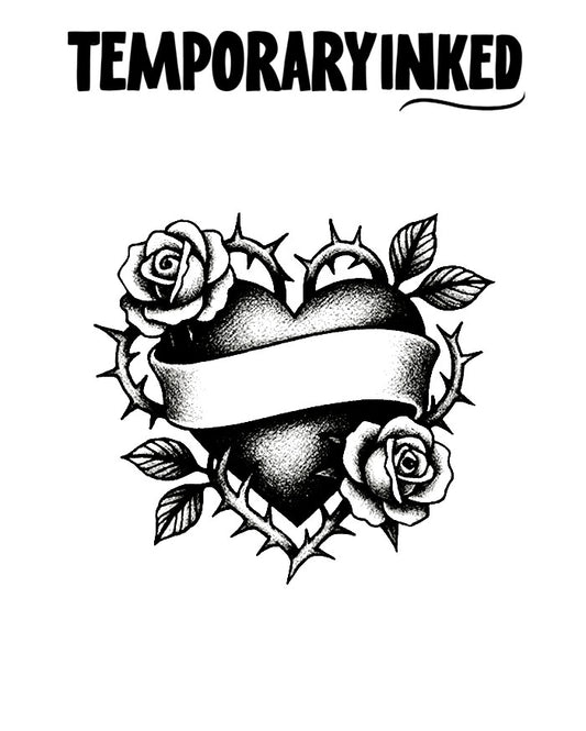 Thorn Heart Roses Tattoo
