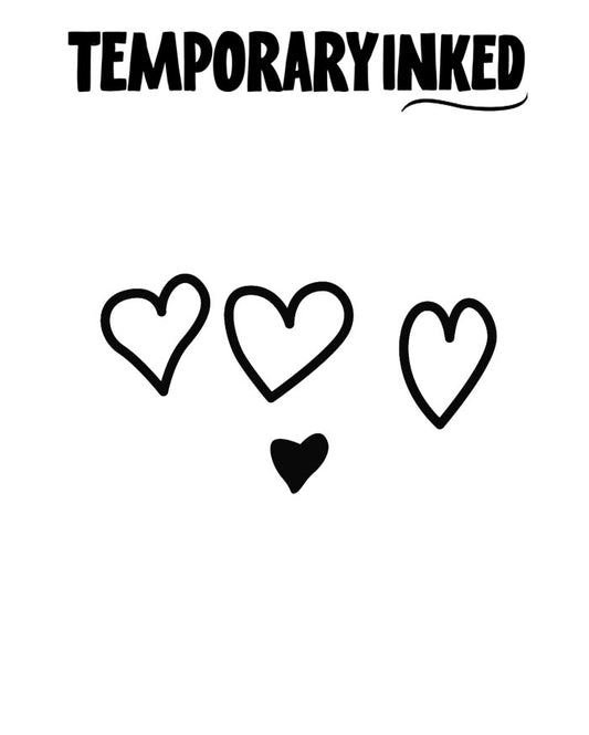 Tiny Hearts Outline Tattoo