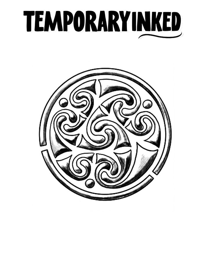 Tribal Spiral Circle Tattoo