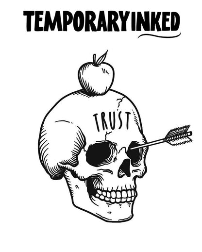 Trust Target Skull Tattoo