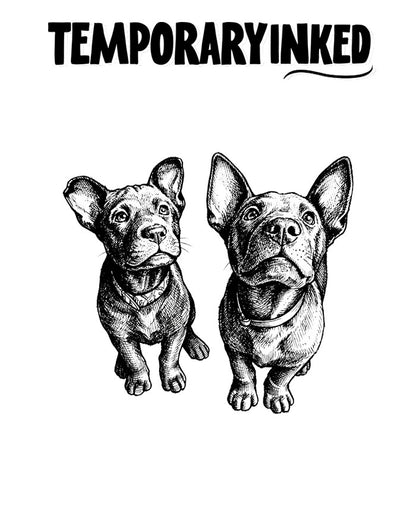 Two Puppies Picture Tattoo