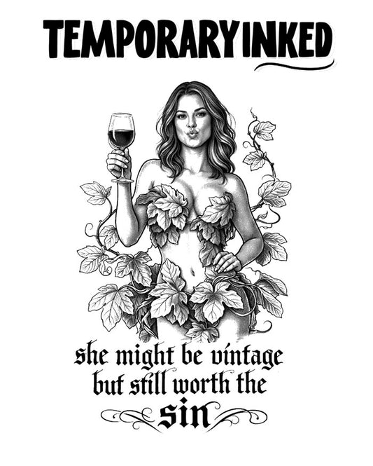 Vintage Wine Woman Tattoo