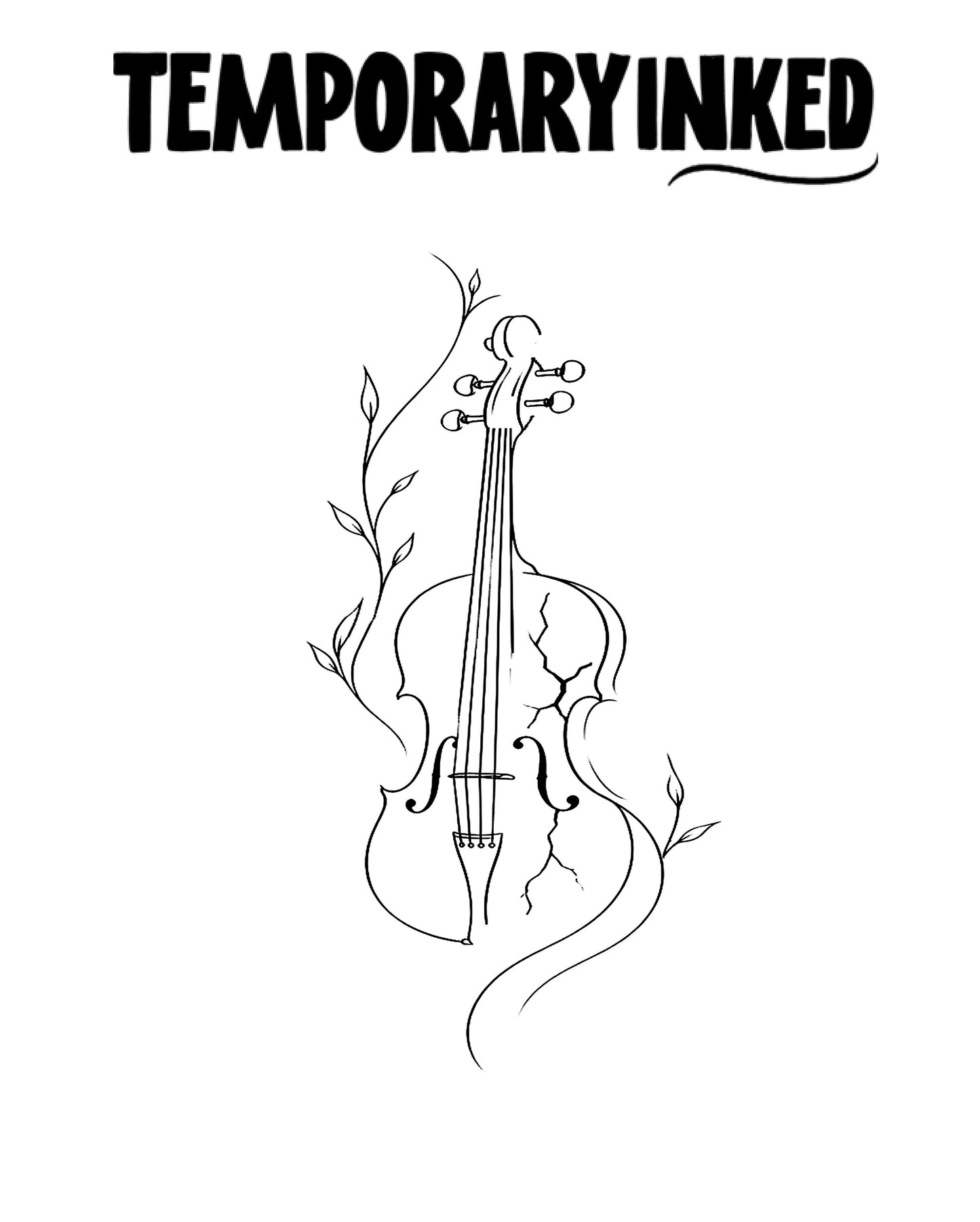 Violin Fern Medium Tattoo