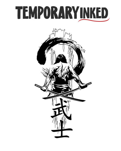 Samurai Warrior Tattoo by TemporaryInked.com