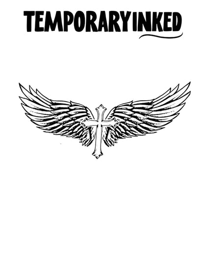 Wings & Cross Tattoo