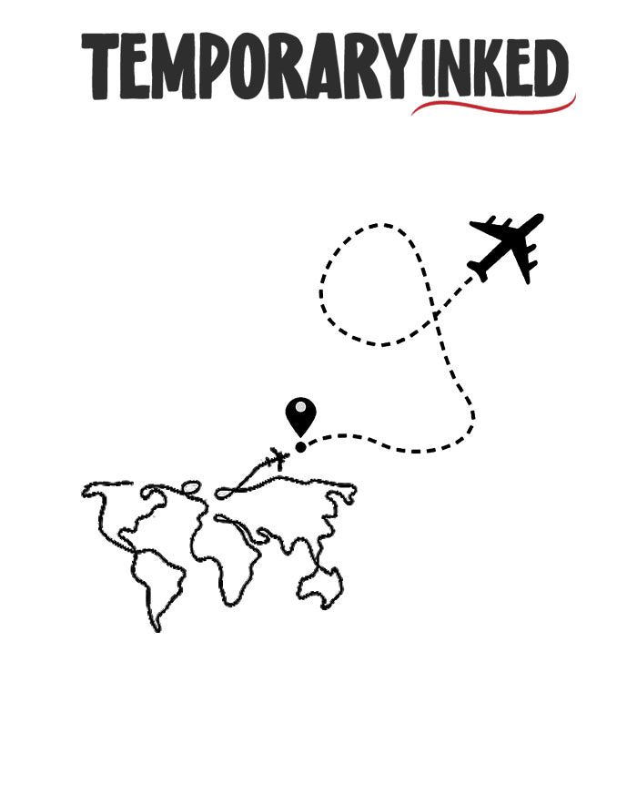 World Traveller Tattoo - Temporary Tattoo By TemporaryInked.com