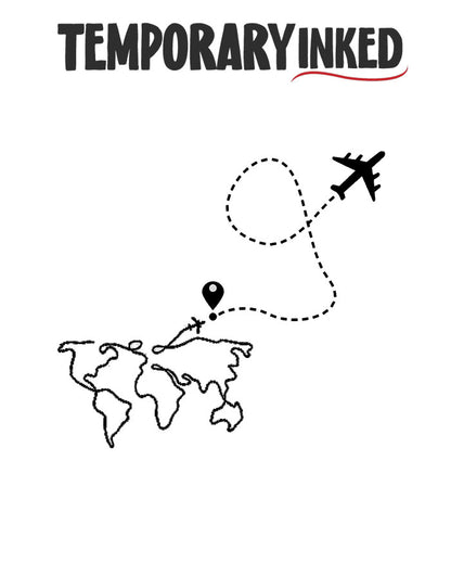 World Traveller Tattoo - Temporary Tattoo By TemporaryInked.com
