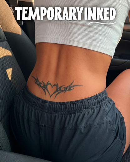 Y2K Heart Lower Back Tattoo
