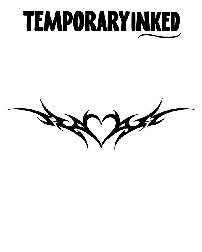 Y2K Heart Lower Back Tattoo