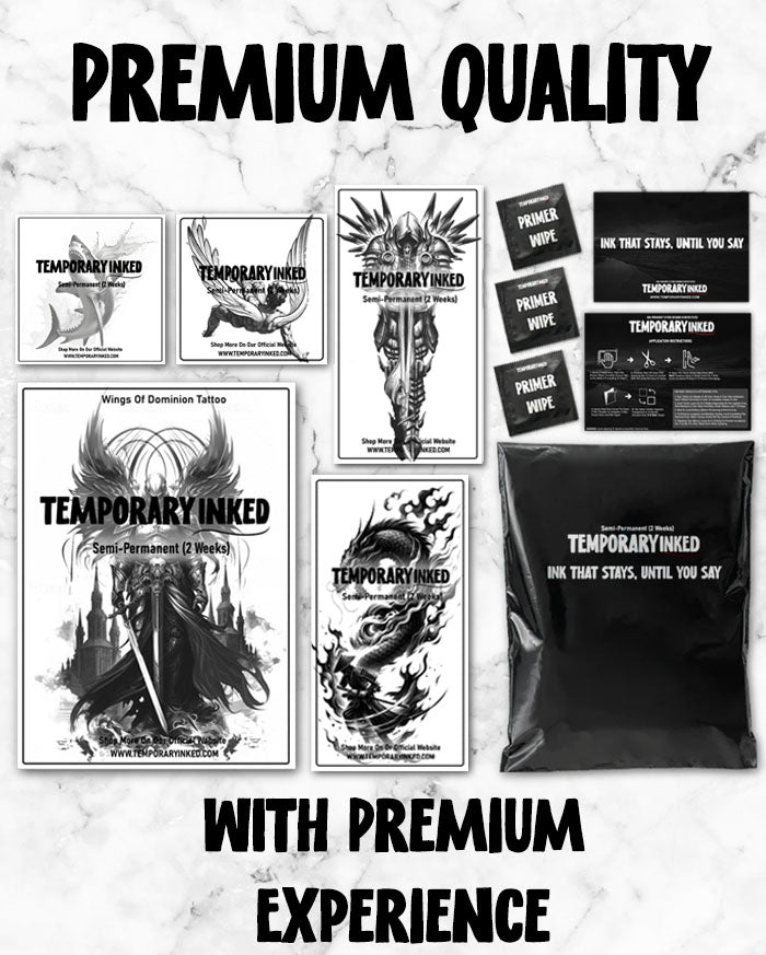 Your Order Includes: Temporary Tattoos - Semi-Permanent Non Permanet Tattoos - TemporaryInked.com